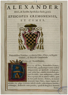 1718 announcement of the consecration of the Bishop of Cremona