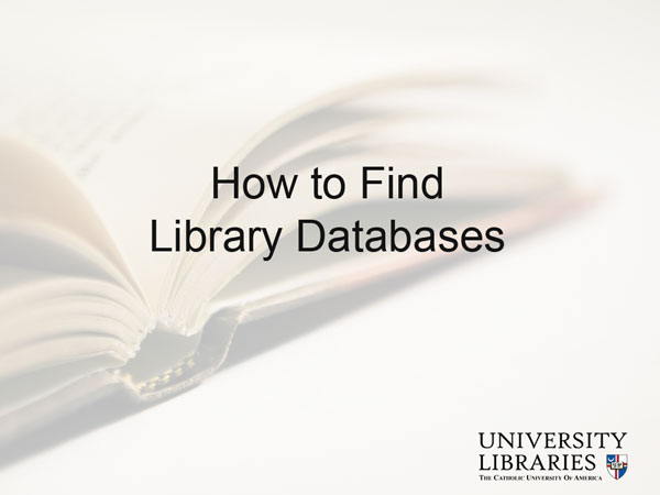 Databases  The Online Library