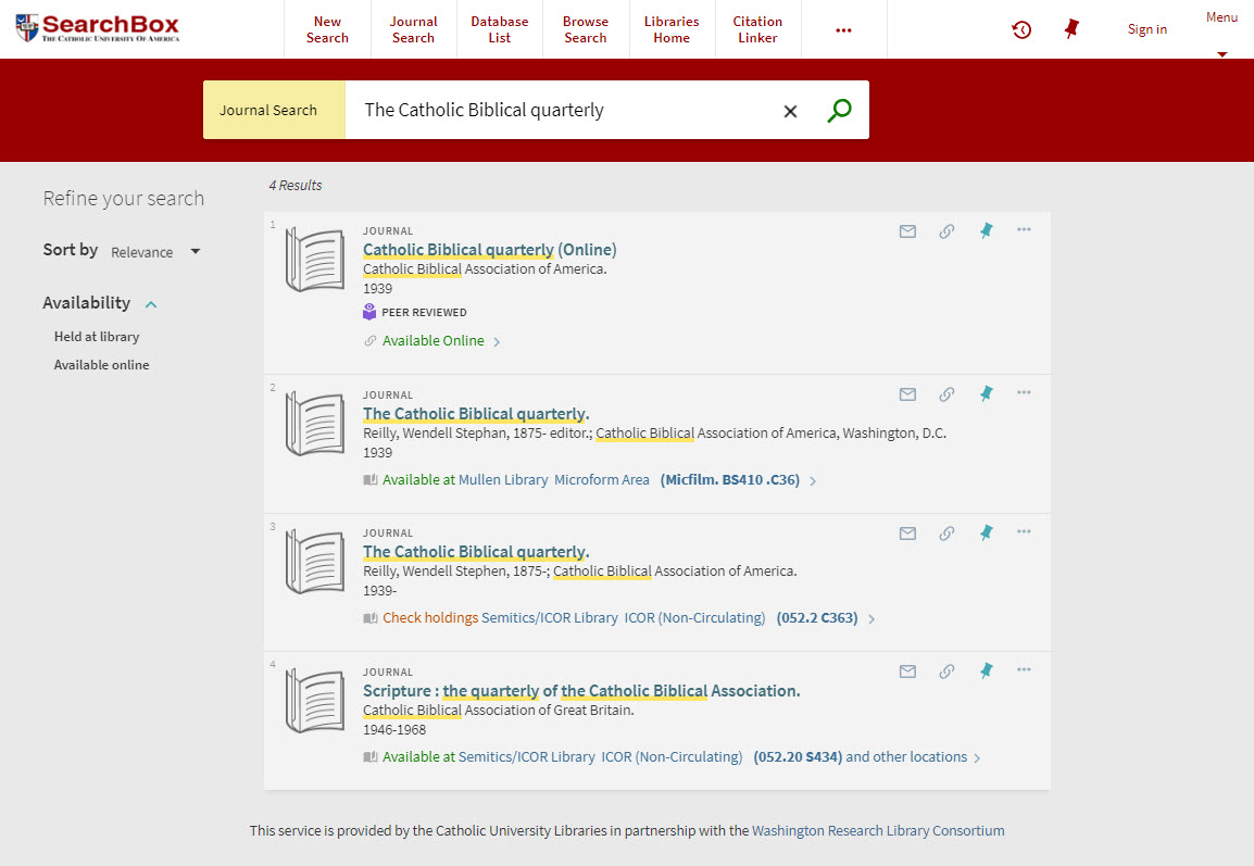 Journal Title Search Results