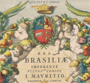 Part of title page from Caspar van Baerle's “Rerum per octennium in Brasilia ... historia”